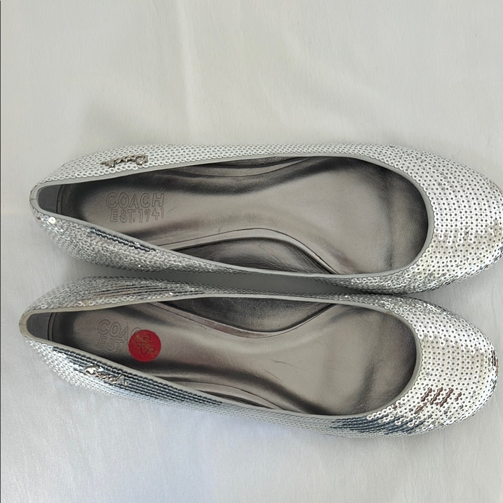 Coach Silver Sequin Women's Flats